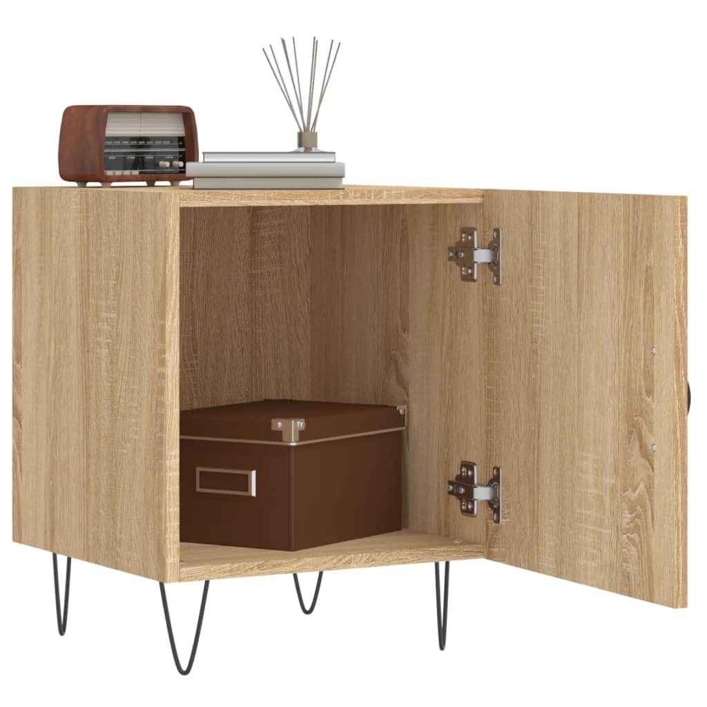 Mesa cabeceira 2pcs 40x40x50cm deriv. madeira carvalho sonoma