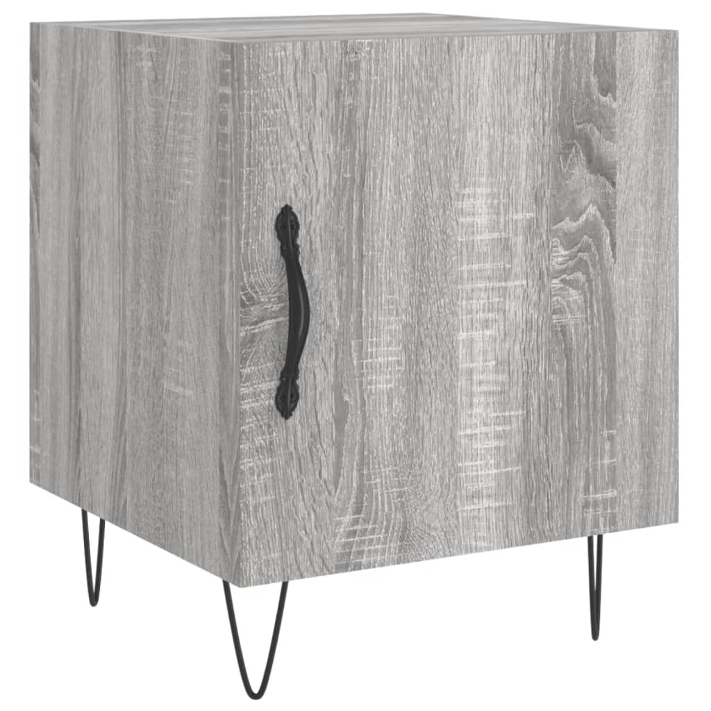 Mesa cabeceira 2pcs 40x40x50 cm madeira processada cinza sonoma