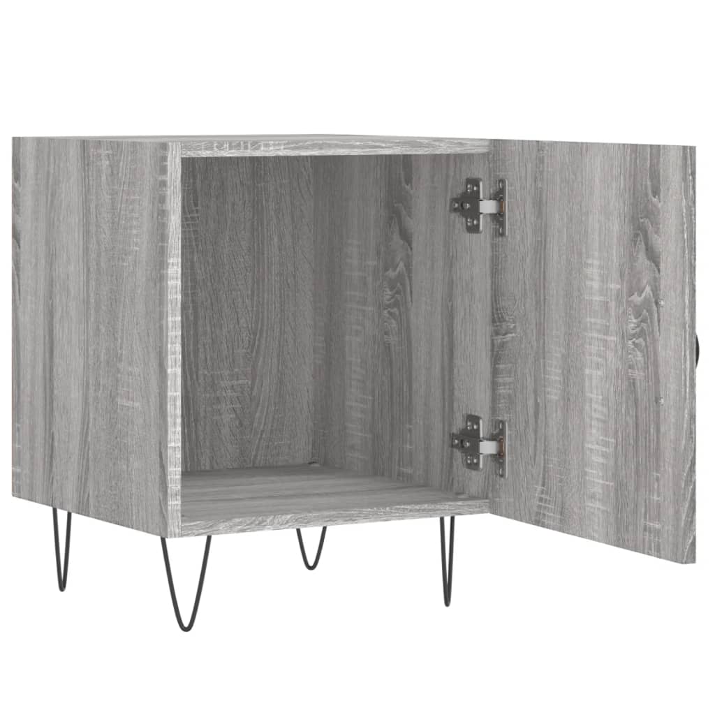 Mesa cabeceira 2pcs 40x40x50 cm madeira processada cinza sonoma