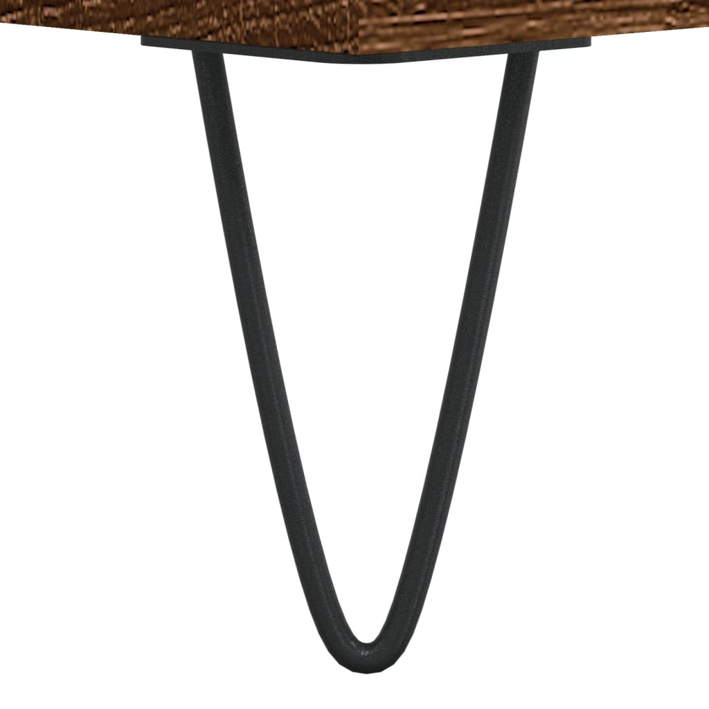 Mesa cabeceira 2pcs 40x40x50cm deriv. madeira carvalho castanho