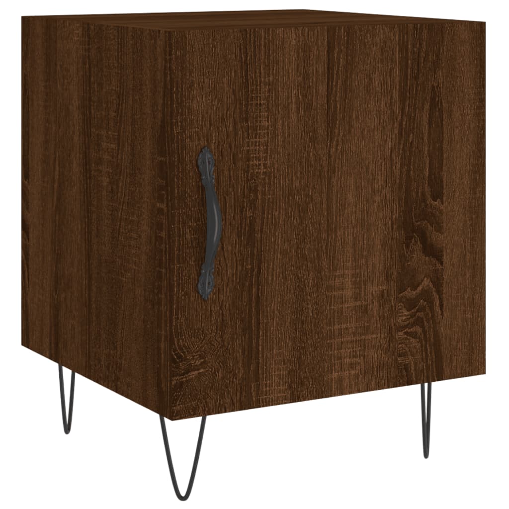 Mesa cabeceira 2pcs 40x40x50cm deriv. madeira carvalho castanho