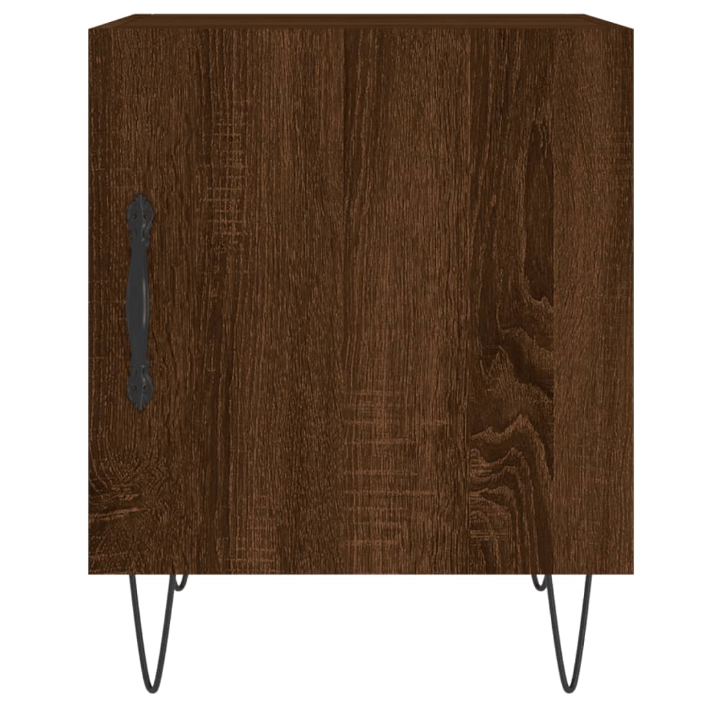 Mesa cabeceira 2pcs 40x40x50cm deriv. madeira carvalho castanho