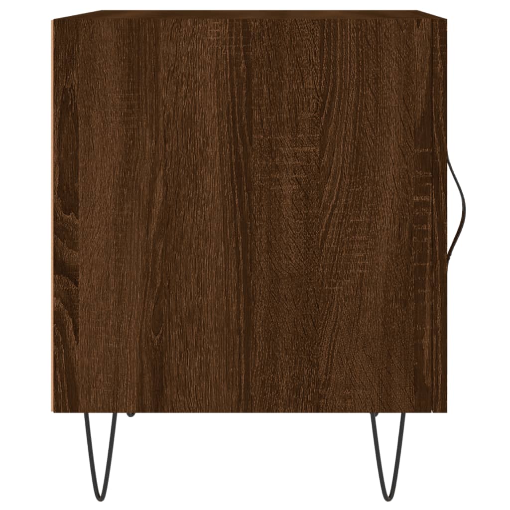 Mesa cabeceira 2pcs 40x40x50cm deriv. madeira carvalho castanho