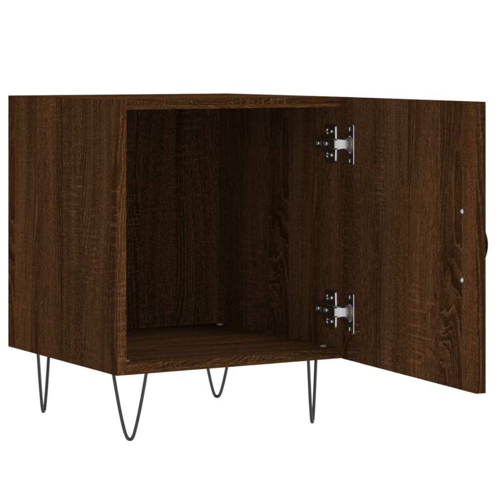 Mesa cabeceira 2pcs 40x40x50cm deriv. madeira carvalho castanho