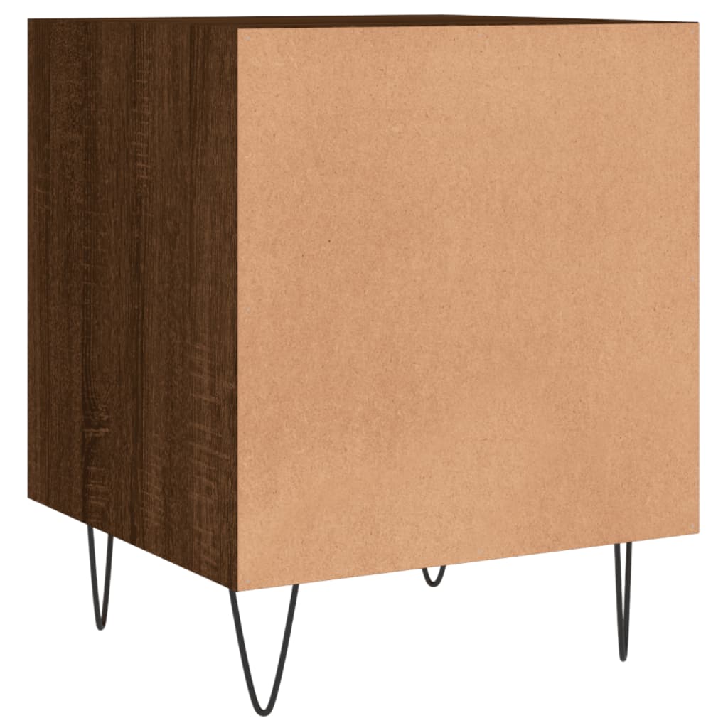 Mesa cabeceira 2pcs 40x40x50cm deriv. madeira carvalho castanho