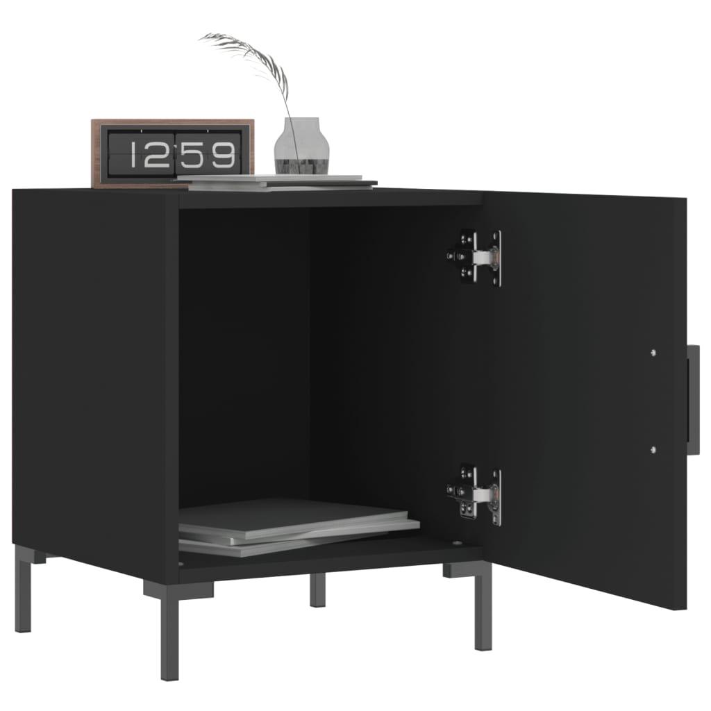 Mesa de cabeceira 2 pcs 40x40x50 cm derivados de madeira preto