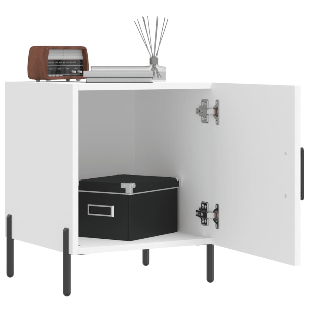 Mesa de cabeceira 2 pcs 40x40x50 cm derivados de madeira branco