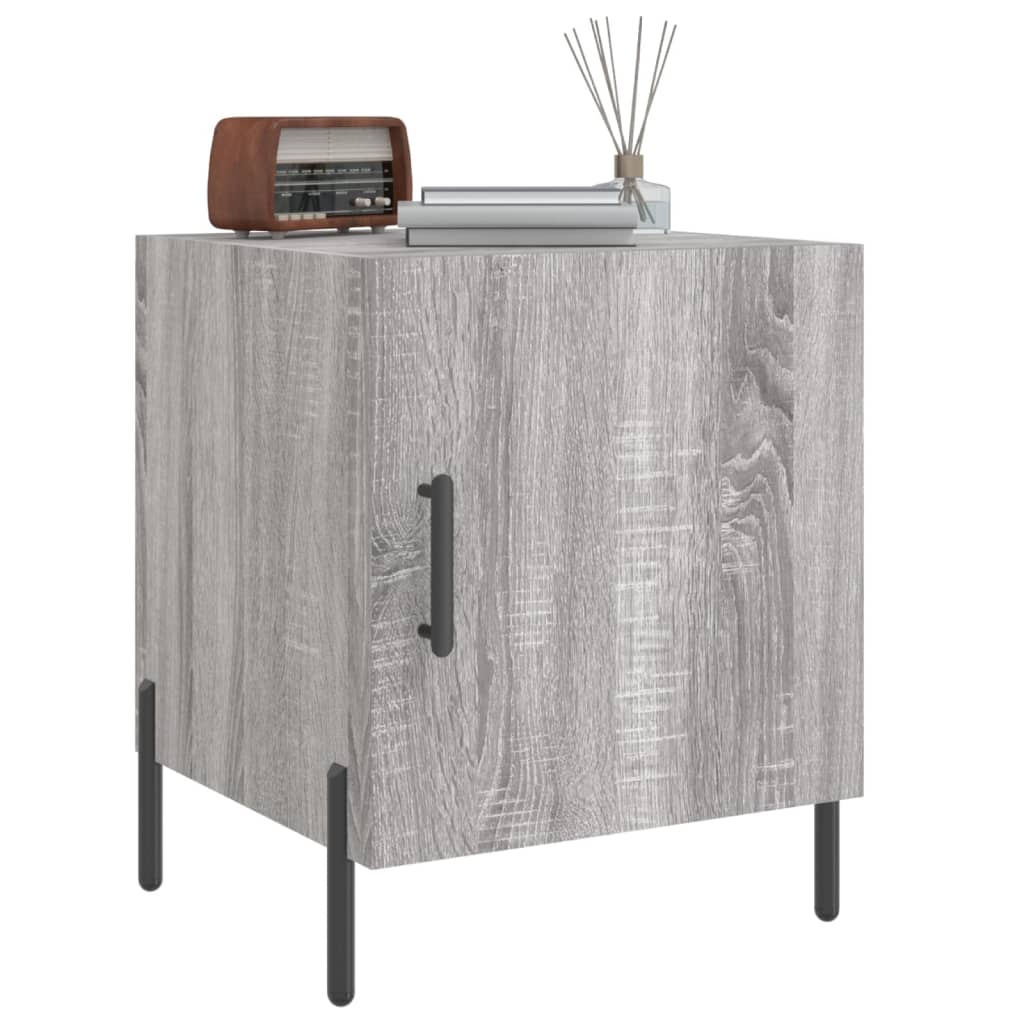 Mesa cabeceira 2pcs 40x40x50 cm madeira processada cinza sonoma