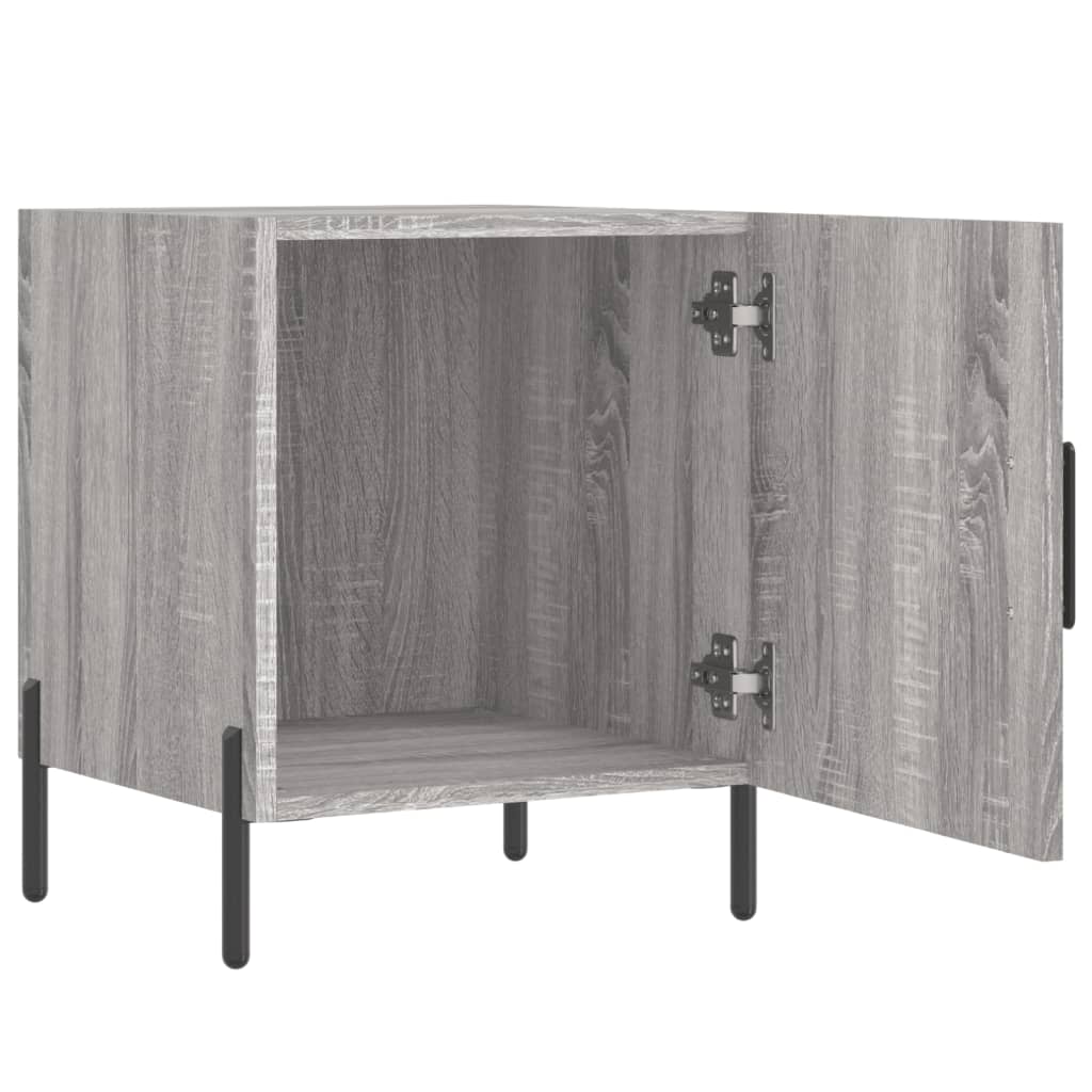 Mesa cabeceira 2pcs 40x40x50 cm madeira processada cinza sonoma