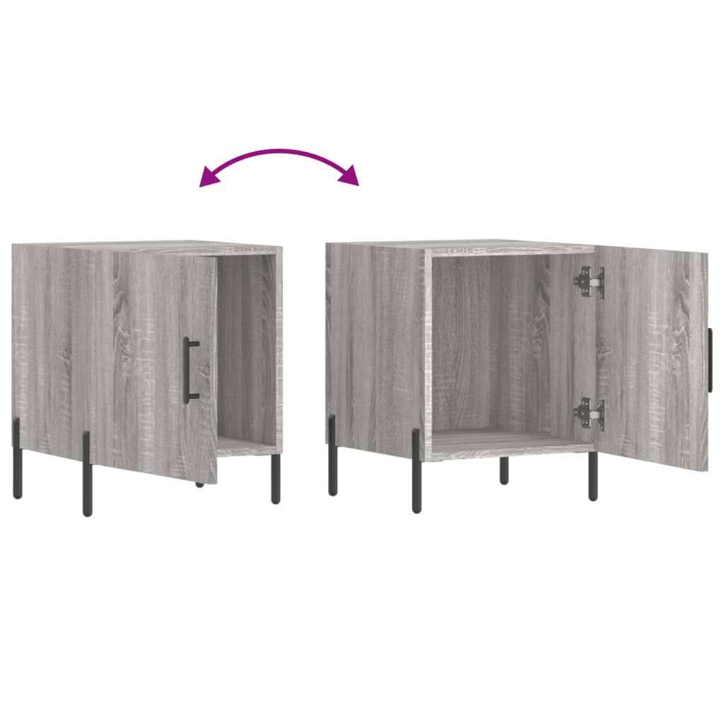 Mesa cabeceira 2pcs 40x40x50 cm madeira processada cinza sonoma