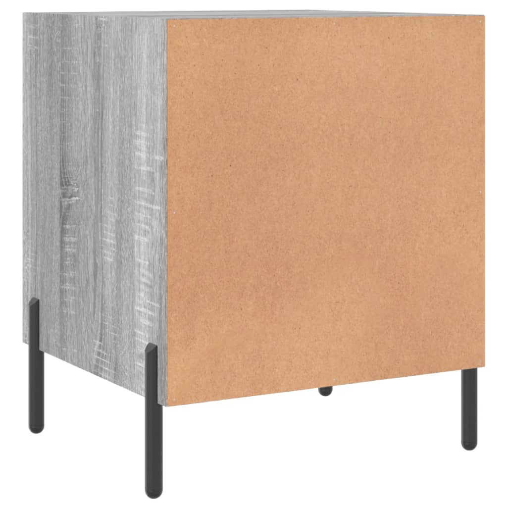 Mesa cabeceira 2pcs 40x40x50 cm madeira processada cinza sonoma