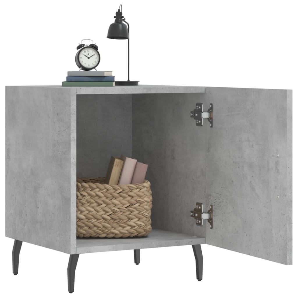 Mesa cabeceira 2pcs 40x40x50 cm derivados madeira cinza cimento