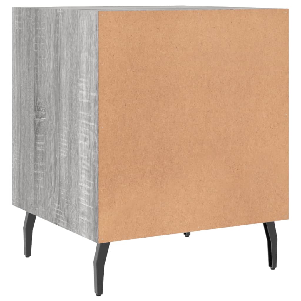 Mesa cabeceira 2pcs 40x40x50 cm madeira processada cinza sonoma