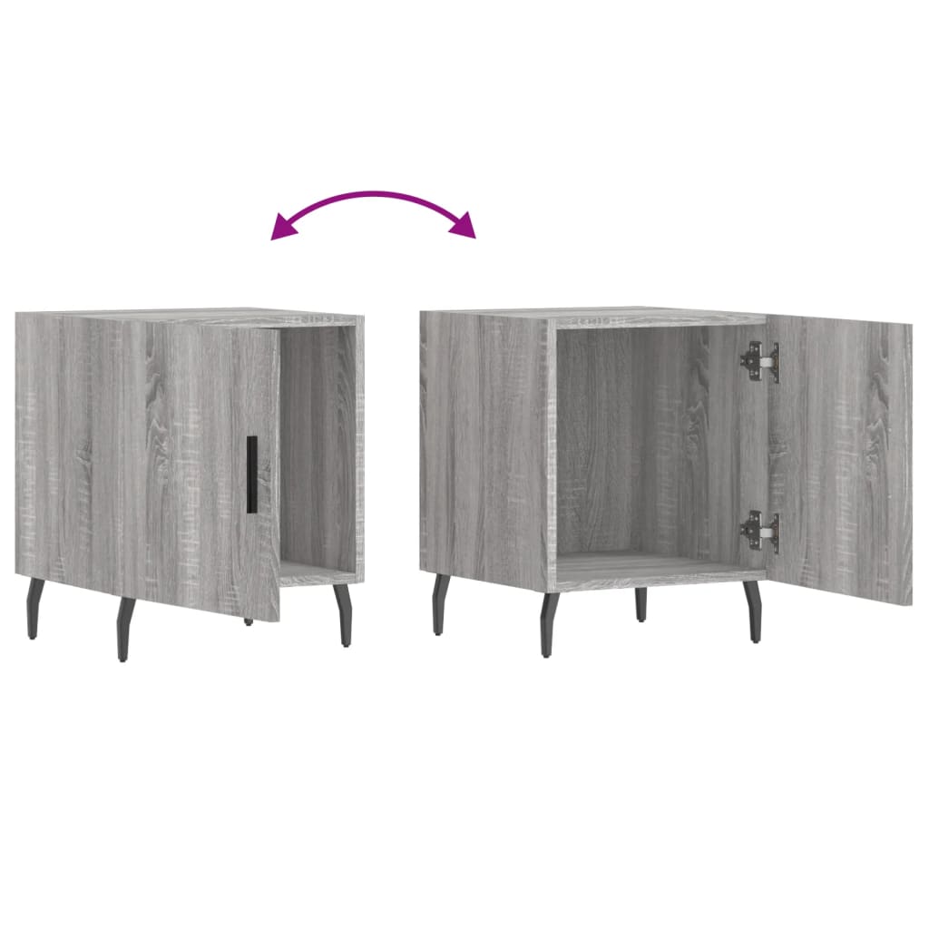 Mesa cabeceira 2pcs 40x40x50 cm madeira processada cinza sonoma