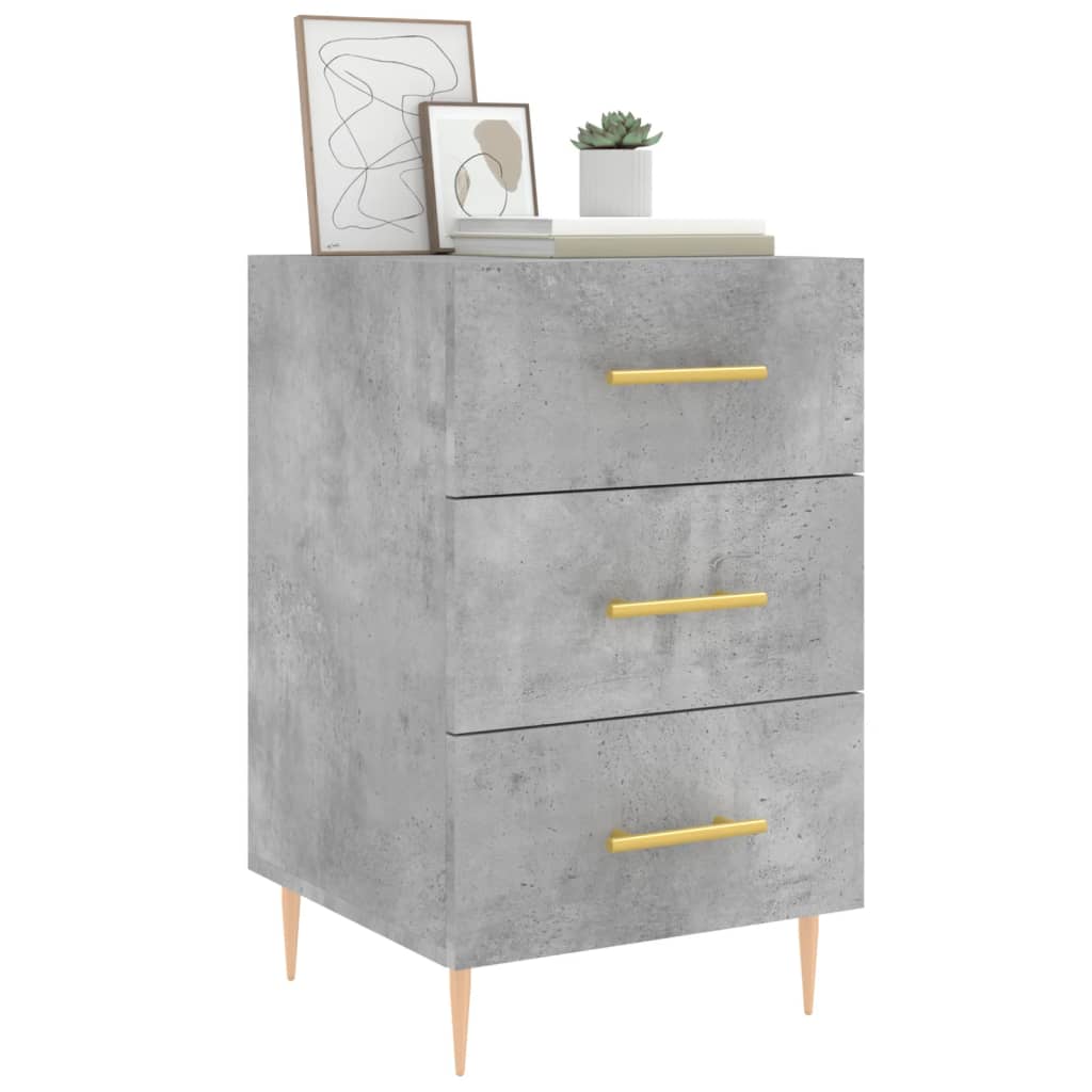 Mesa de cabeceira 40x40x66 cm derivados madeira cinza cimento