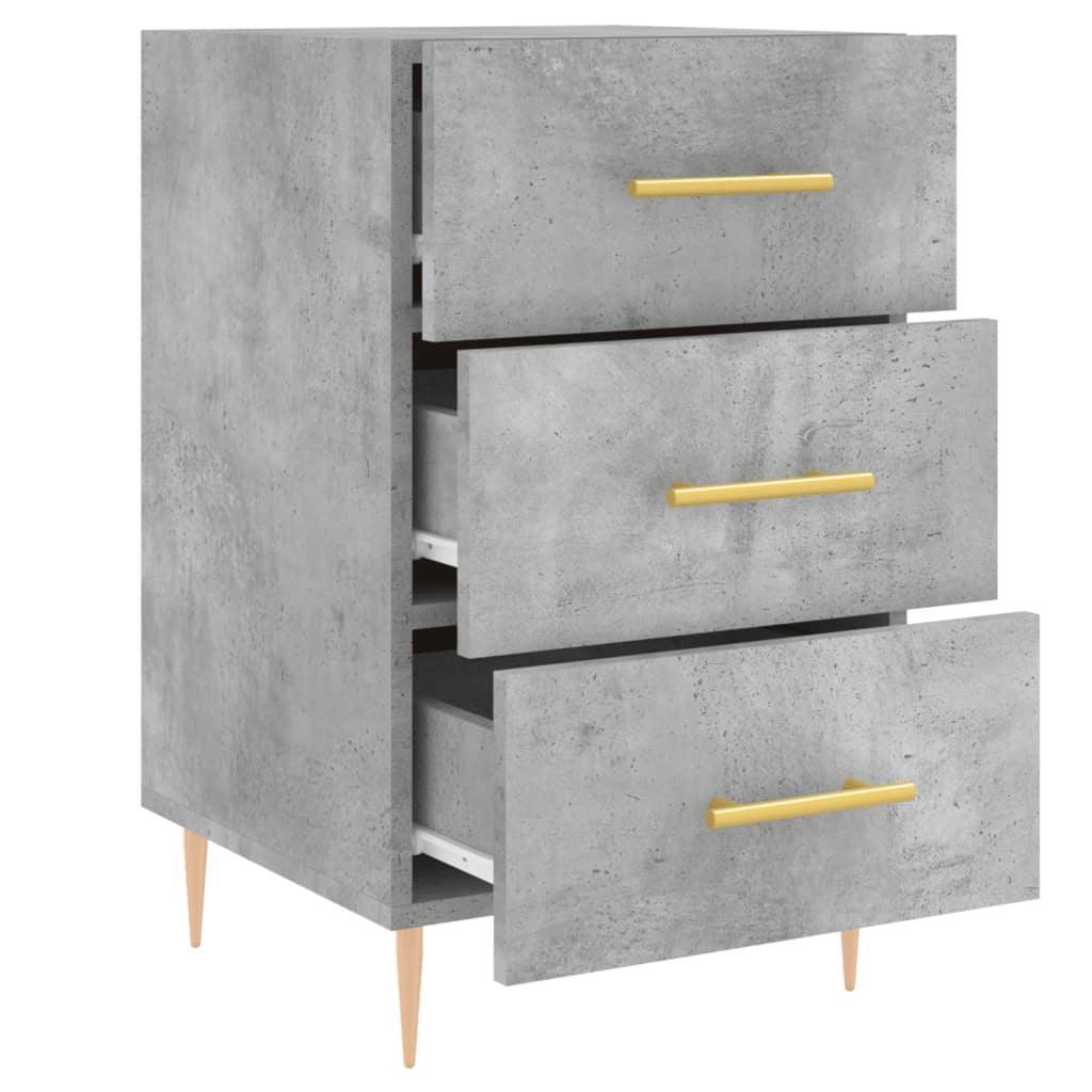Mesa de cabeceira 40x40x66 cm derivados madeira cinza cimento