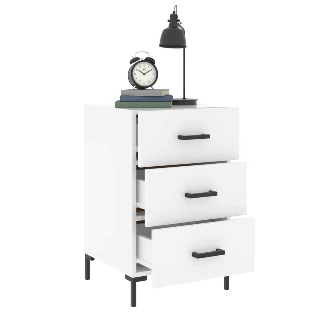Mesa de cabeceira 40x40x66 cm derivados de madeira branco