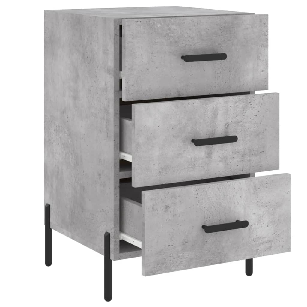 Mesa de cabeceira 40x40x66 cm derivados madeira cinza cimento