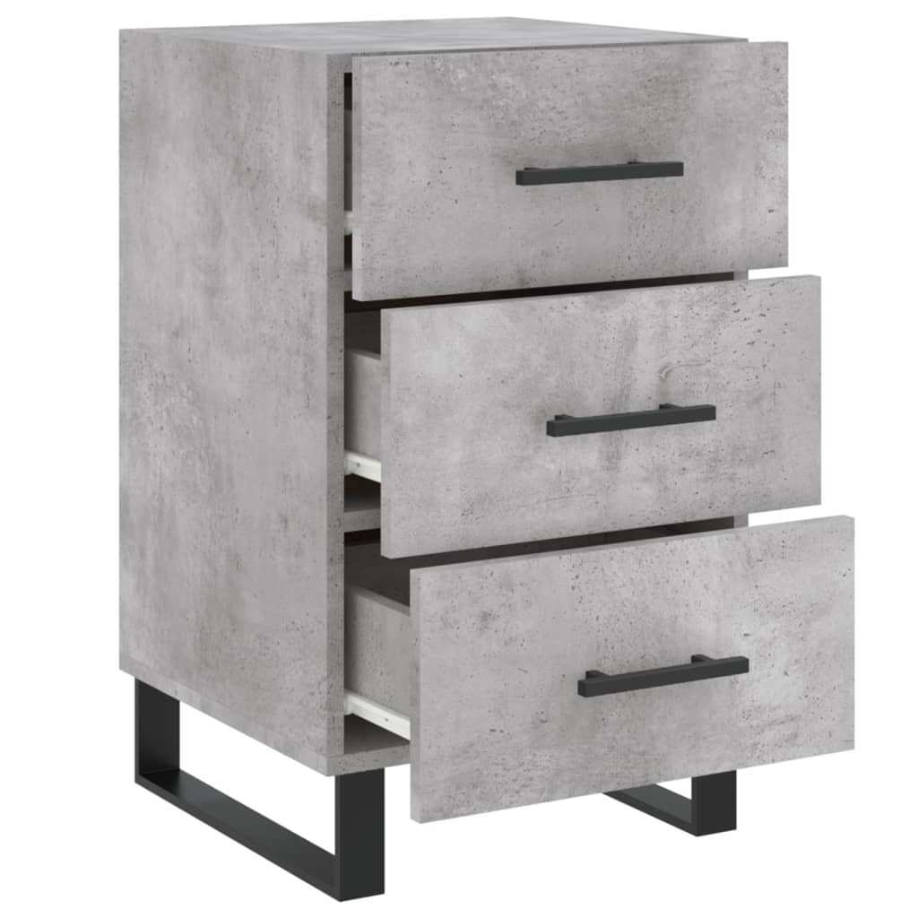 Mesa de cabeceira 40x40x66 cm derivados madeira cinza cimento