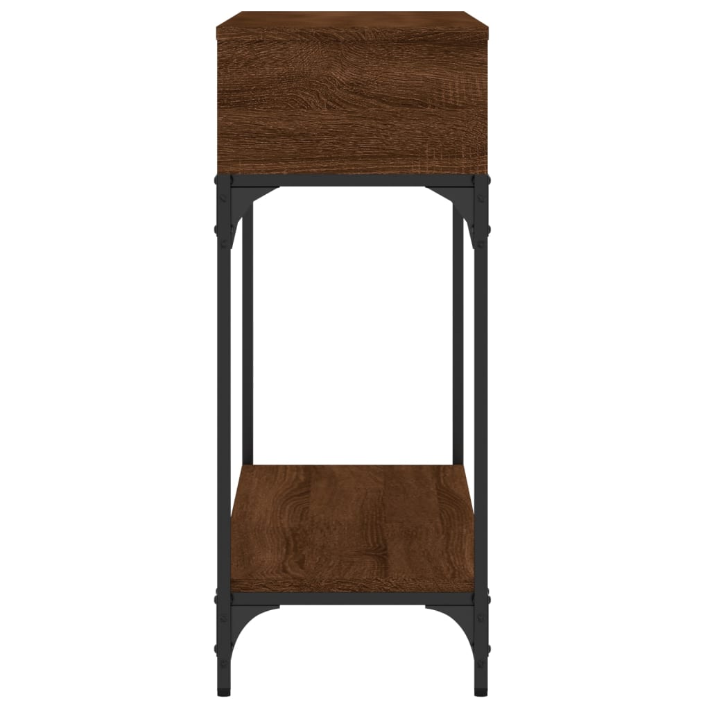 Mesa consola 100x30,5x75 cm derivados madeira carvalho castanho
