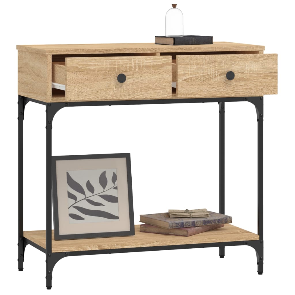 Mesa consola 75x34,5x75 cm derivados de madeira carvalho sonoma