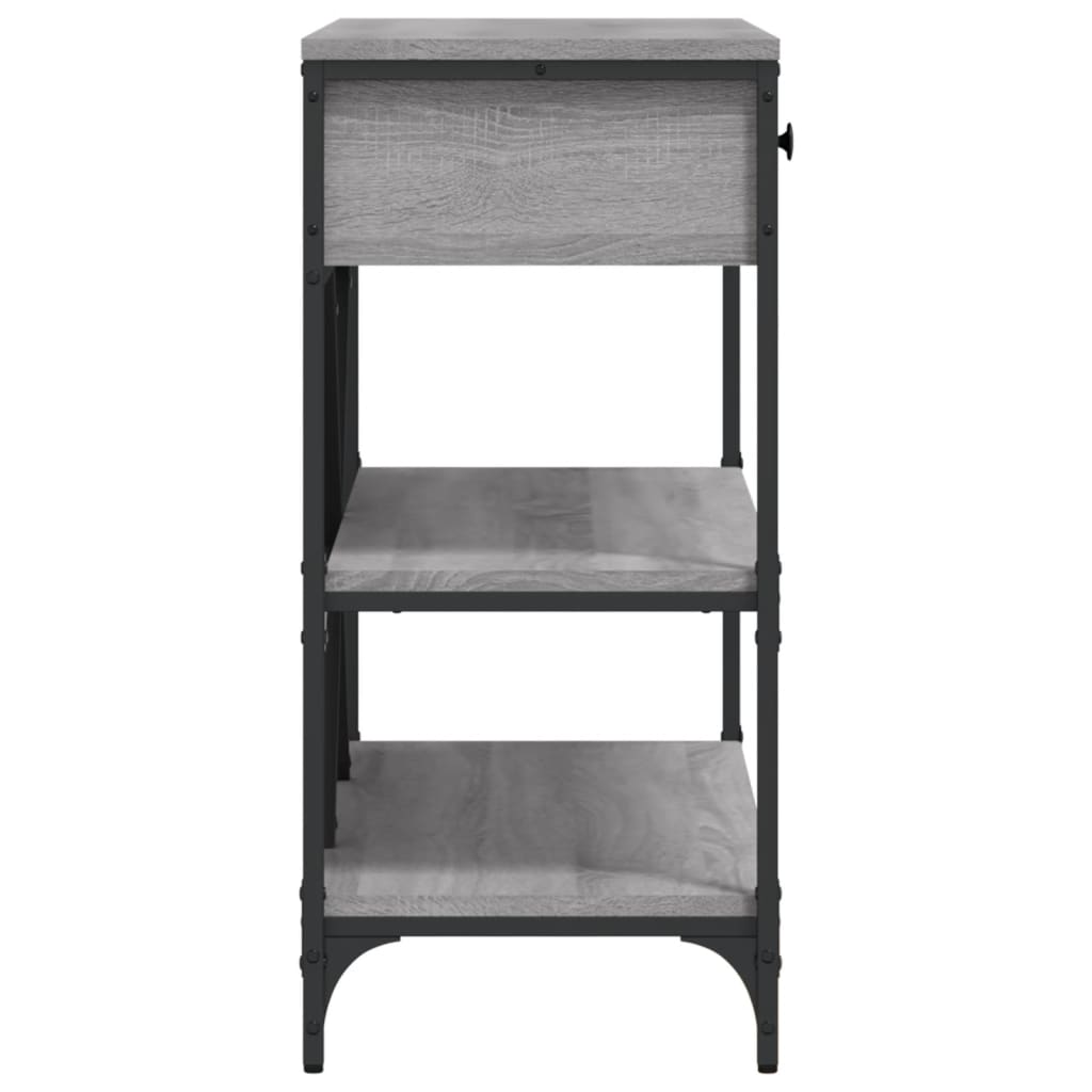 Mesa consola gavetas/prateleiras deriv. madeira cinzento sonoma