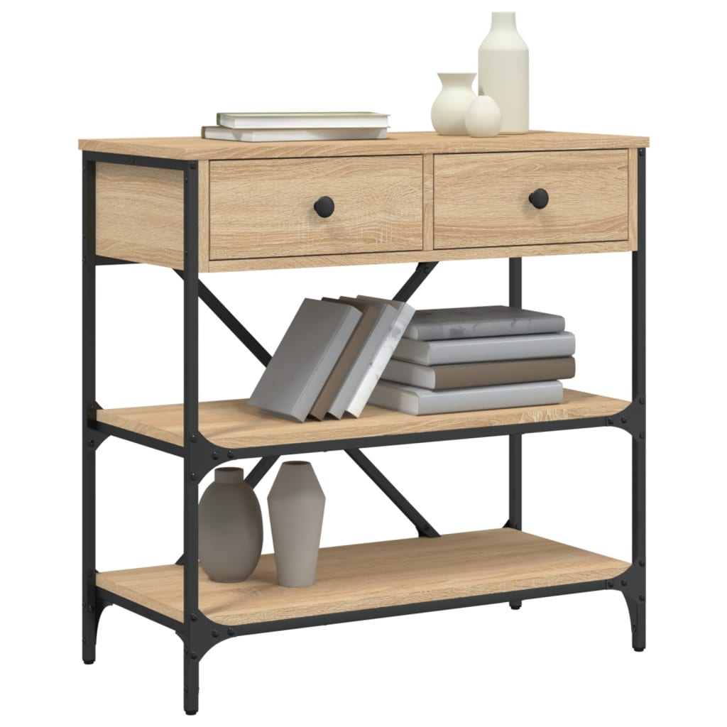 Mesa consola 75x34,5x75 cm derivados de madeira carvalho sonoma
