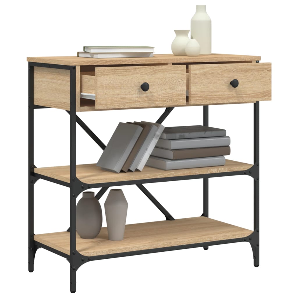 Mesa consola 75x34,5x75 cm derivados de madeira carvalho sonoma
