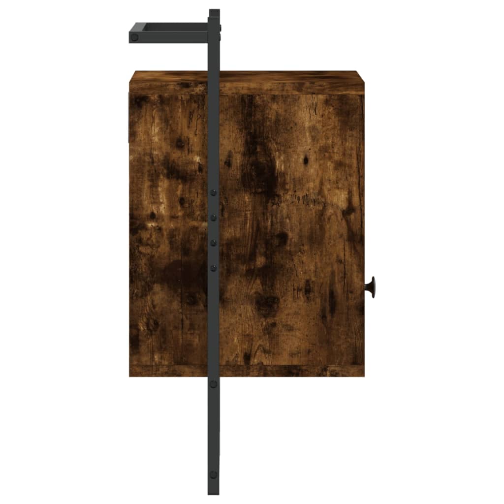 Mesa cabeceira parede 40x30x61cm deriv. madeira carvalho fumado
