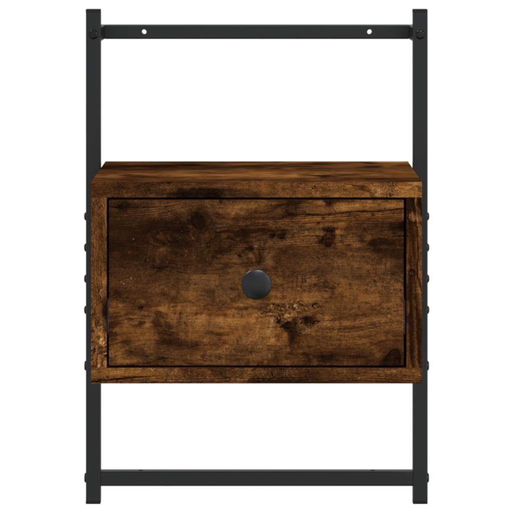 Mesa cabeceira parede 35x30x51cm deriv. madeira carvalho fumado