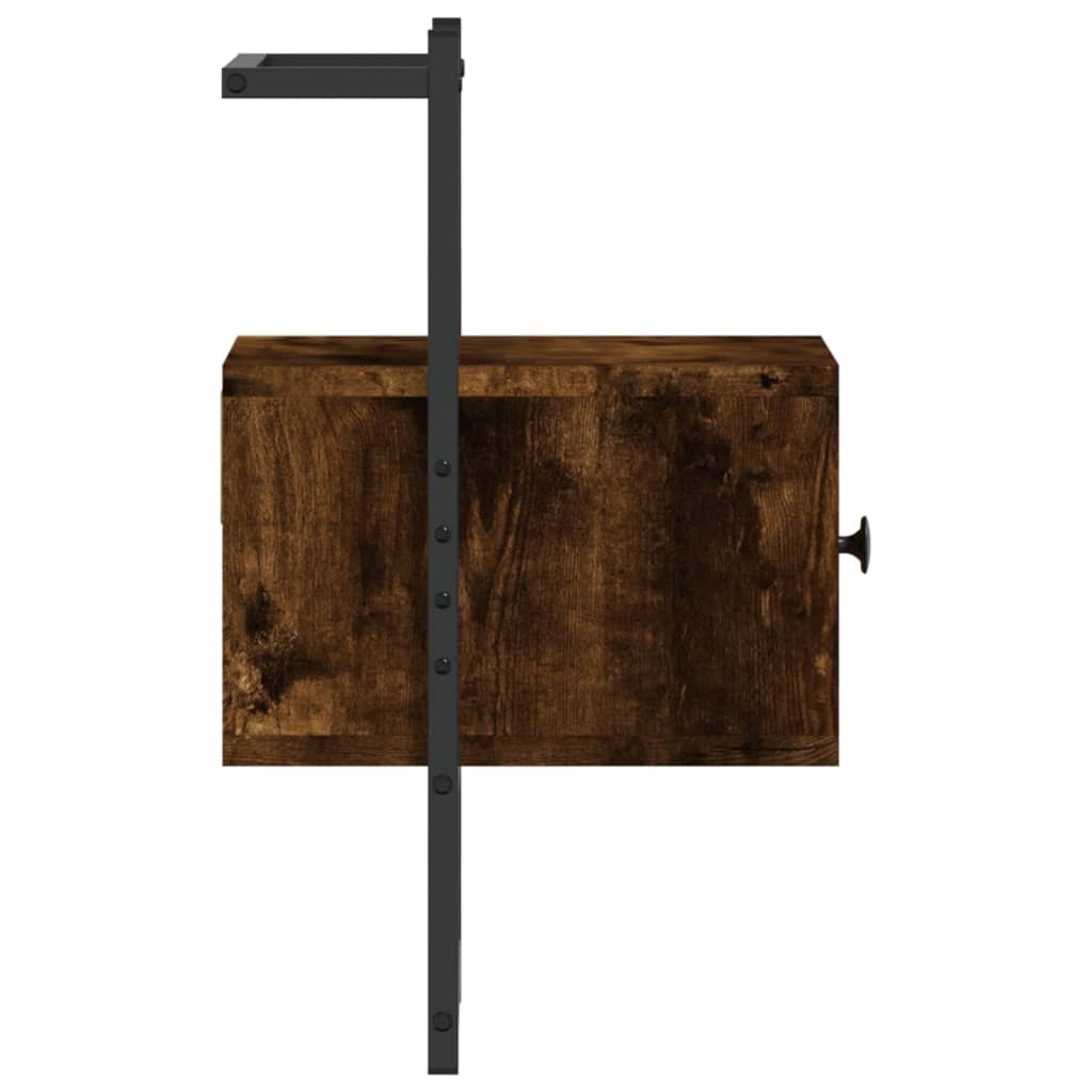 Mesa cabeceira parede 35x30x51cm deriv. madeira carvalho fumado