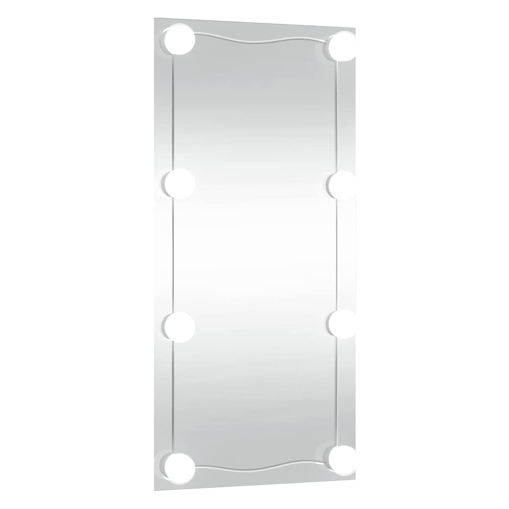 Espelho de parede retangular com luzes LED 30x60 cm vidro