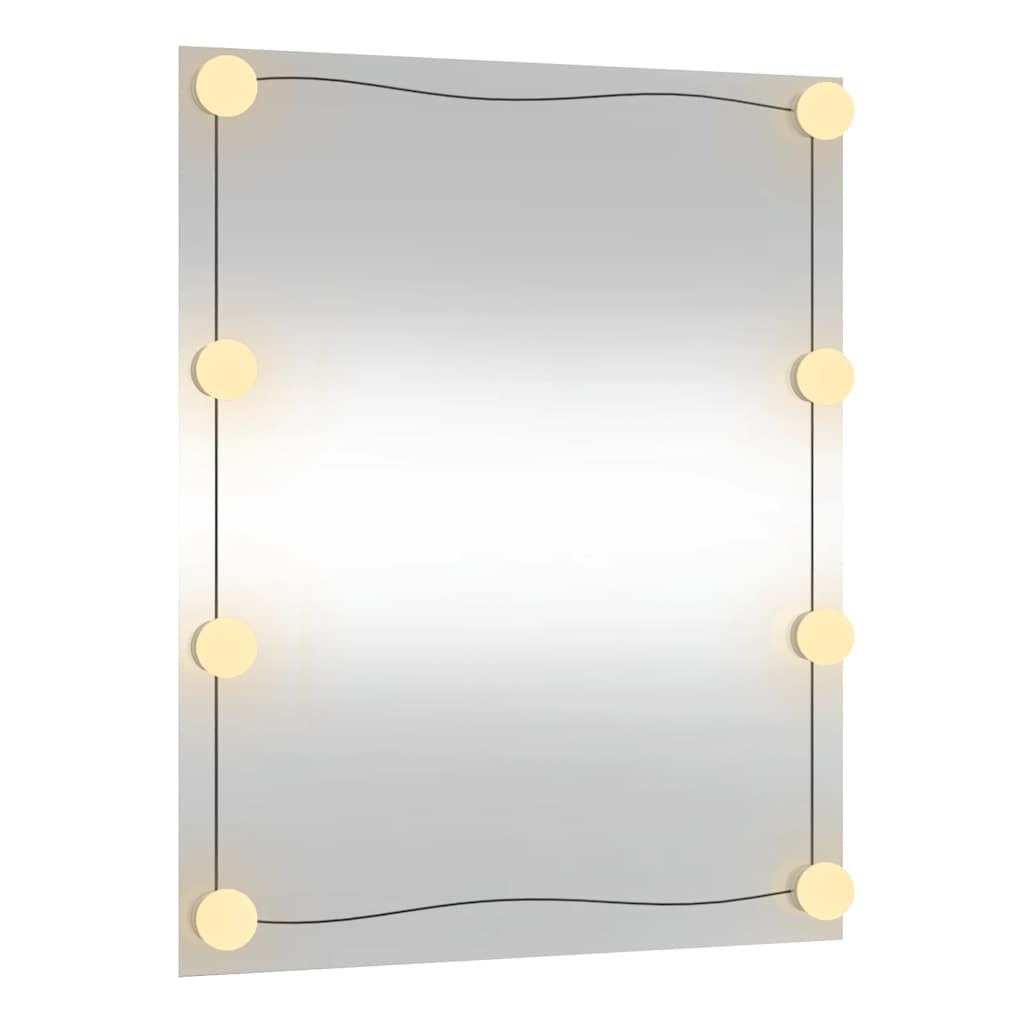 Espelho de parede retangular com luzes LED 50x60 cm vidro