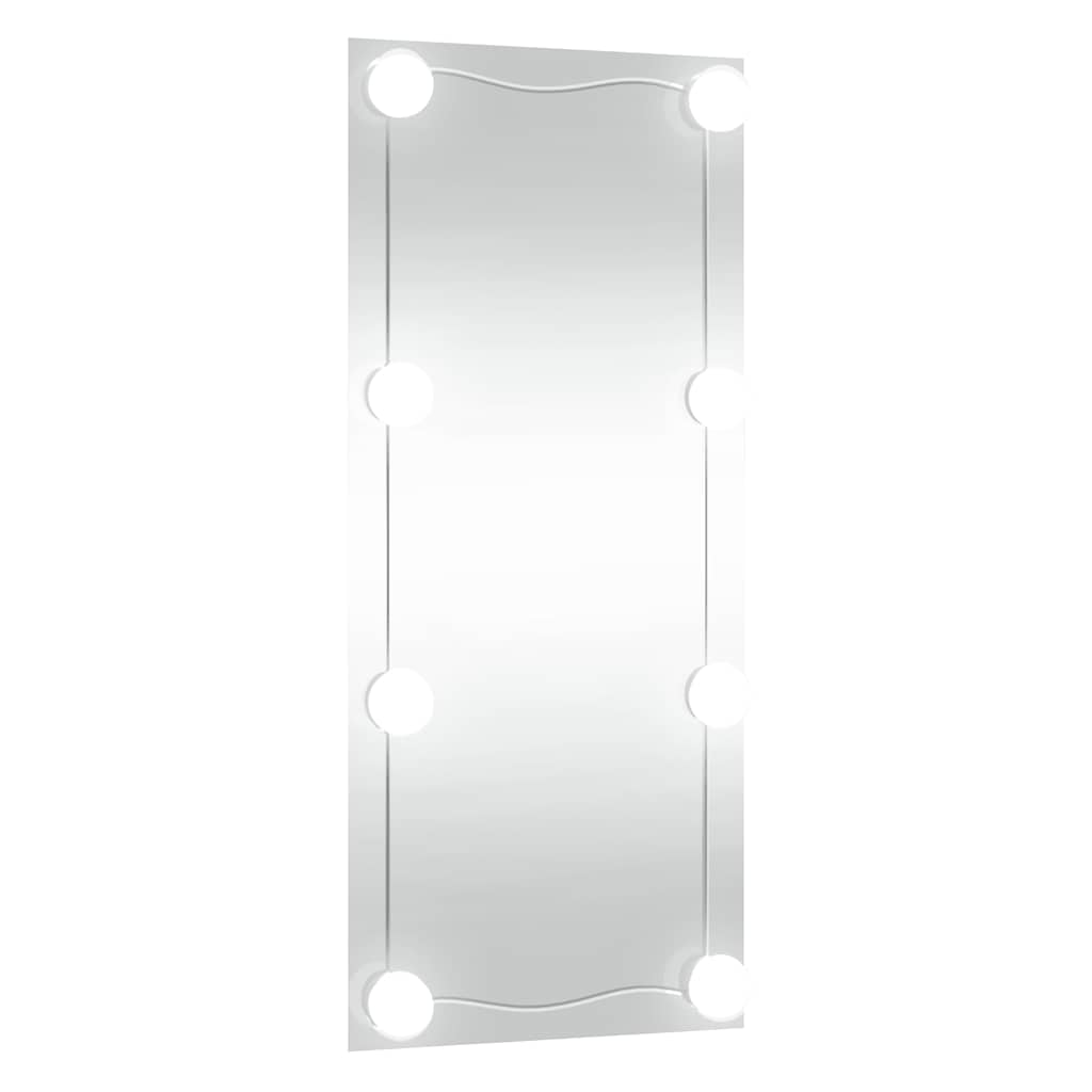 Espelho de parede retangular com luzes LED 50x100 cm vidro