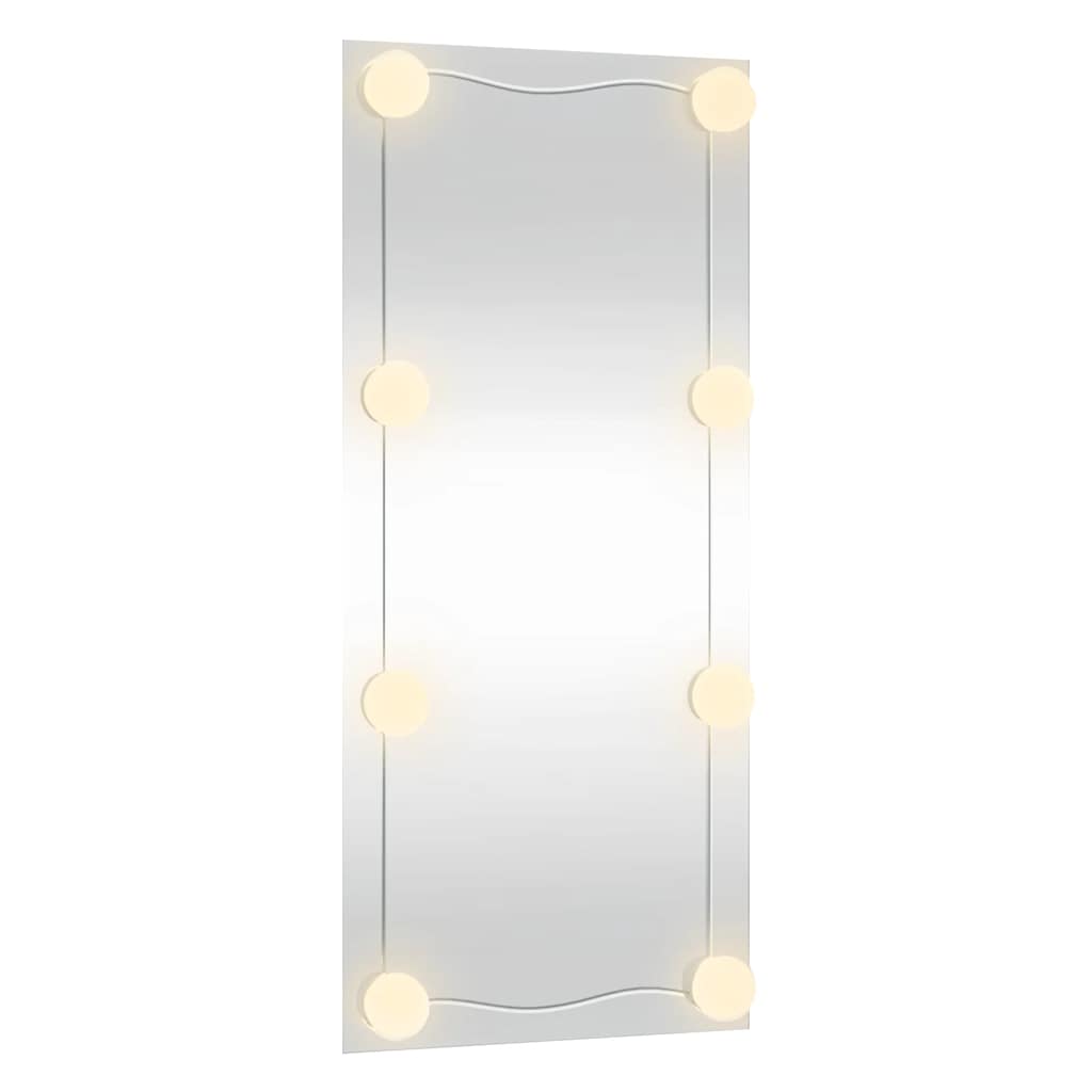 Espelho de parede retangular com luzes LED 50x100 cm vidro