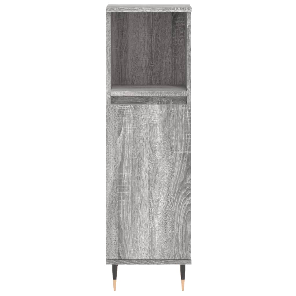 3 pcs Conjunto móveis casa de banho madeira proc. cinza sonoma