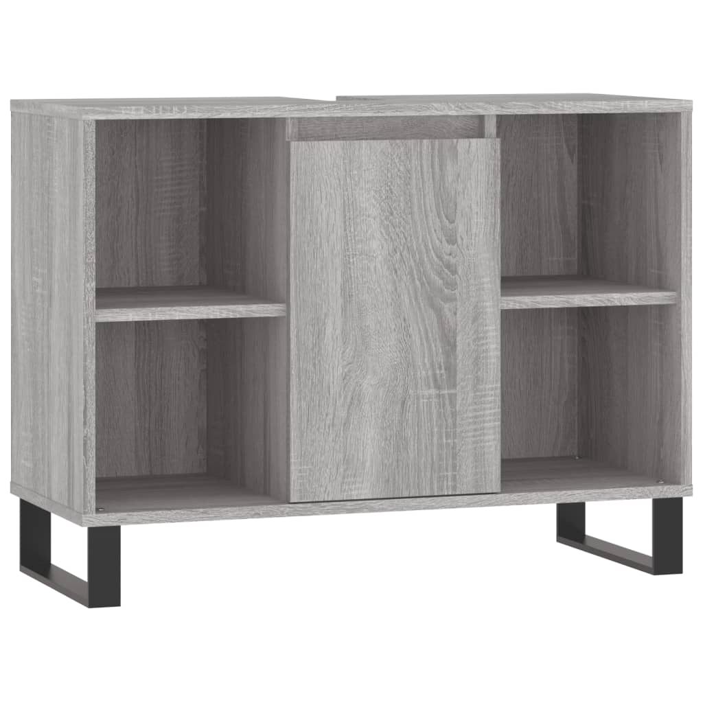 3 pcs Conjunto móveis casa de banho madeira proc. cinza sonoma