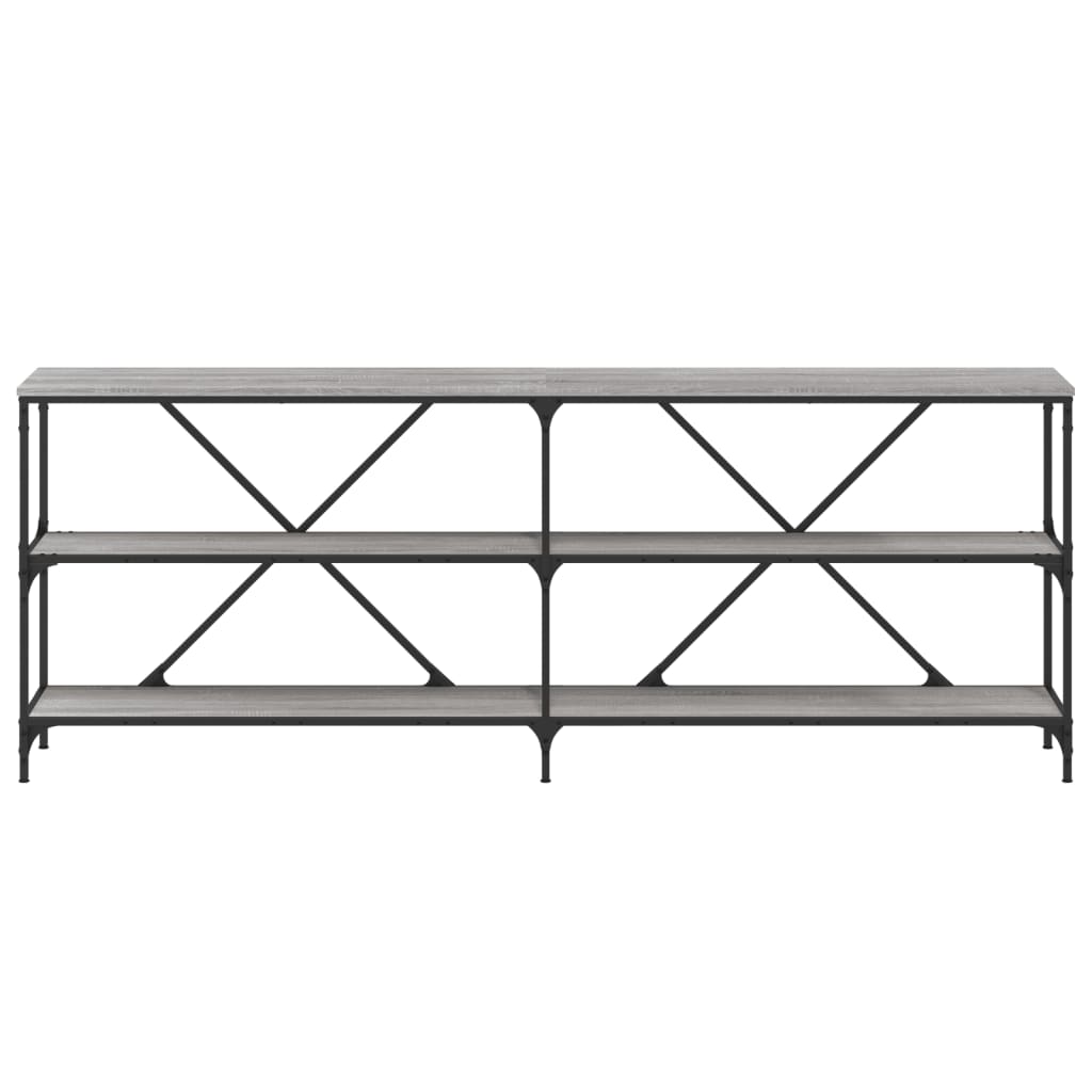 Mesa consola 200x30x75 cm derivados madeira/ferro cinza sonoma