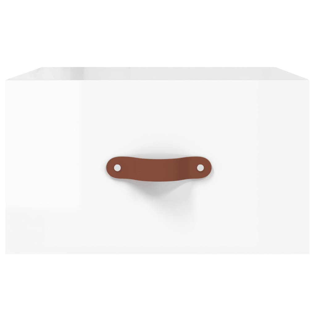 Mesas de cabeceira parede 2 pcs 35x35x20 cm branco brilhante