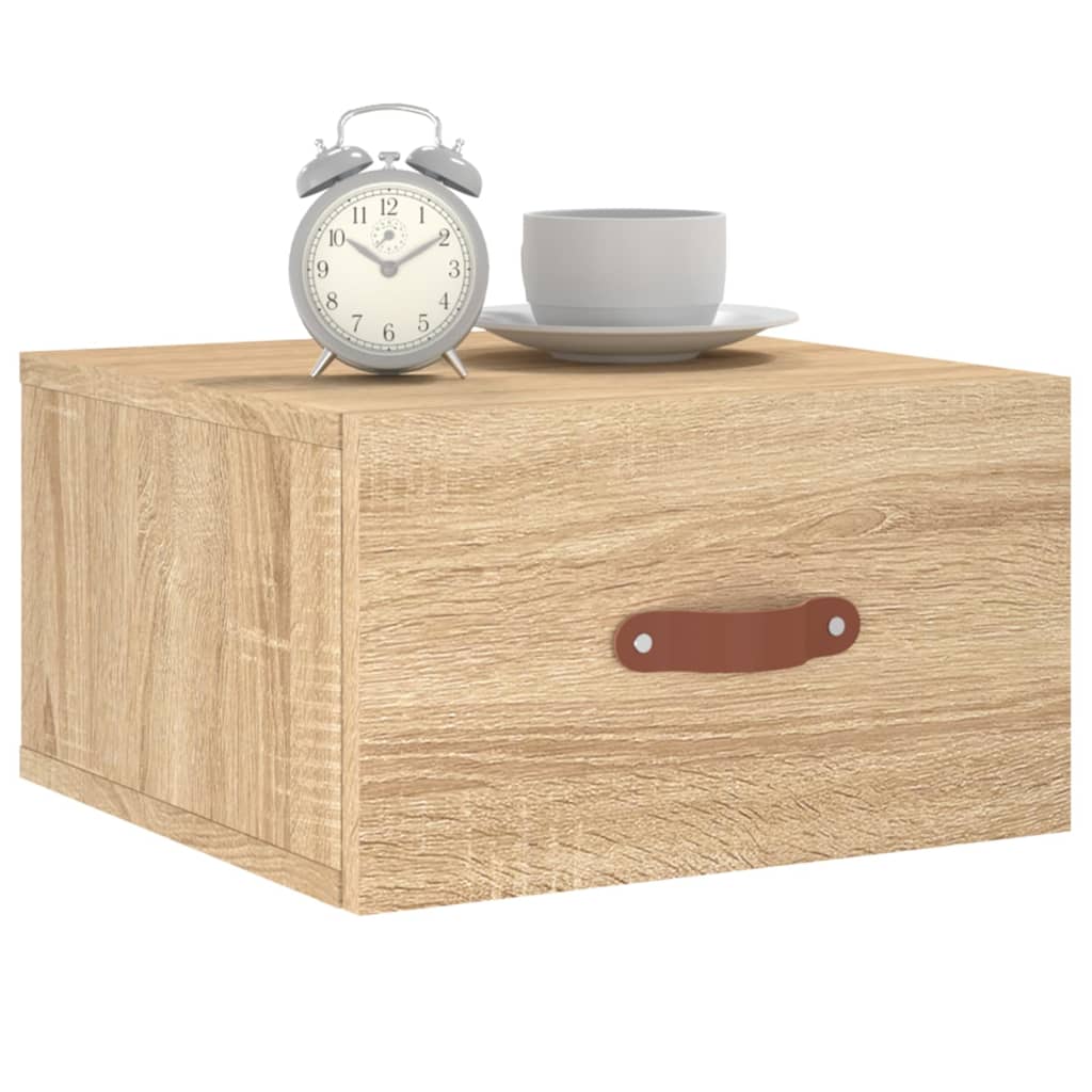 Mesa de cabeceira montagem na parede 35x35x20 cm cor sonoma