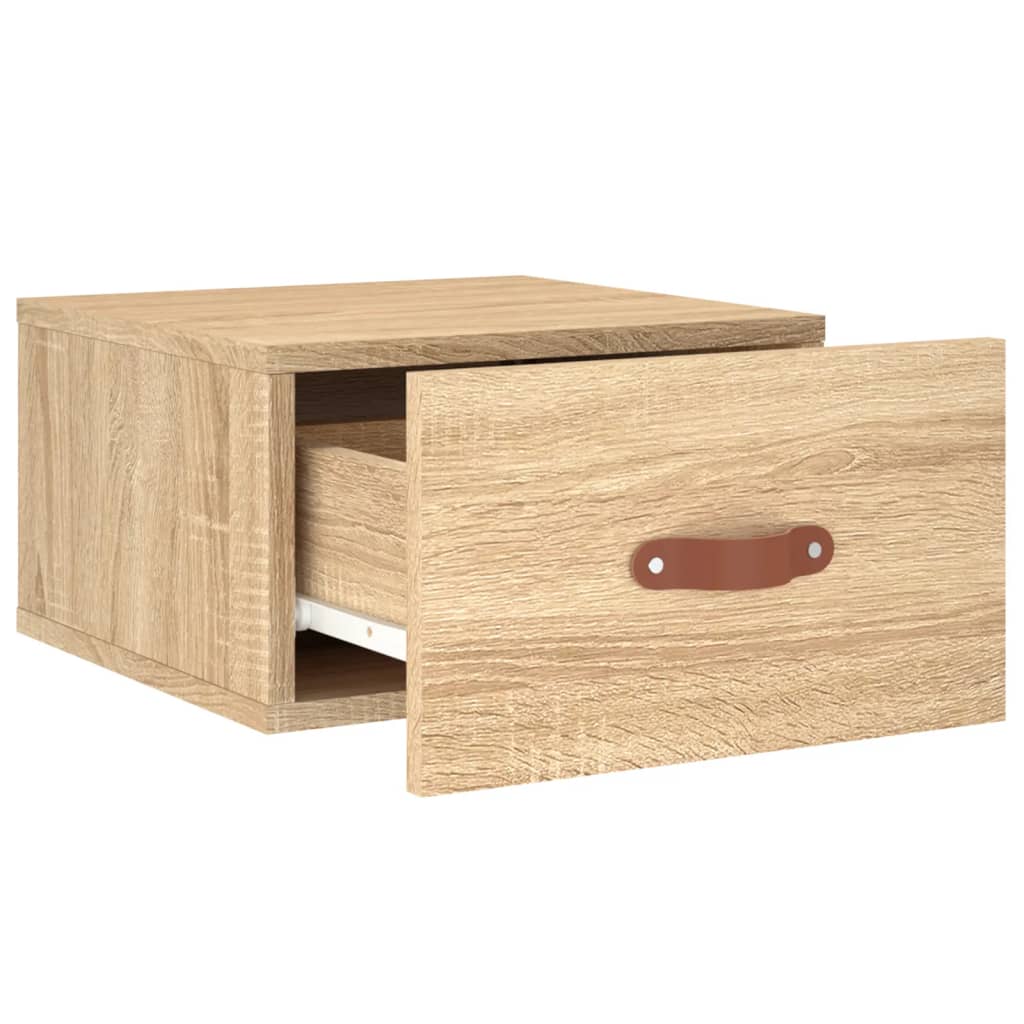 Mesa de cabeceira montagem na parede 35x35x20 cm cor sonoma