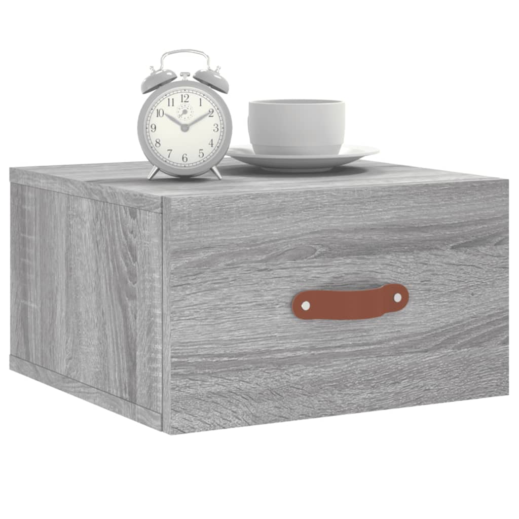 Mesa de cabeceira montagem na parede cinzento sonoma 35x35x20cm
