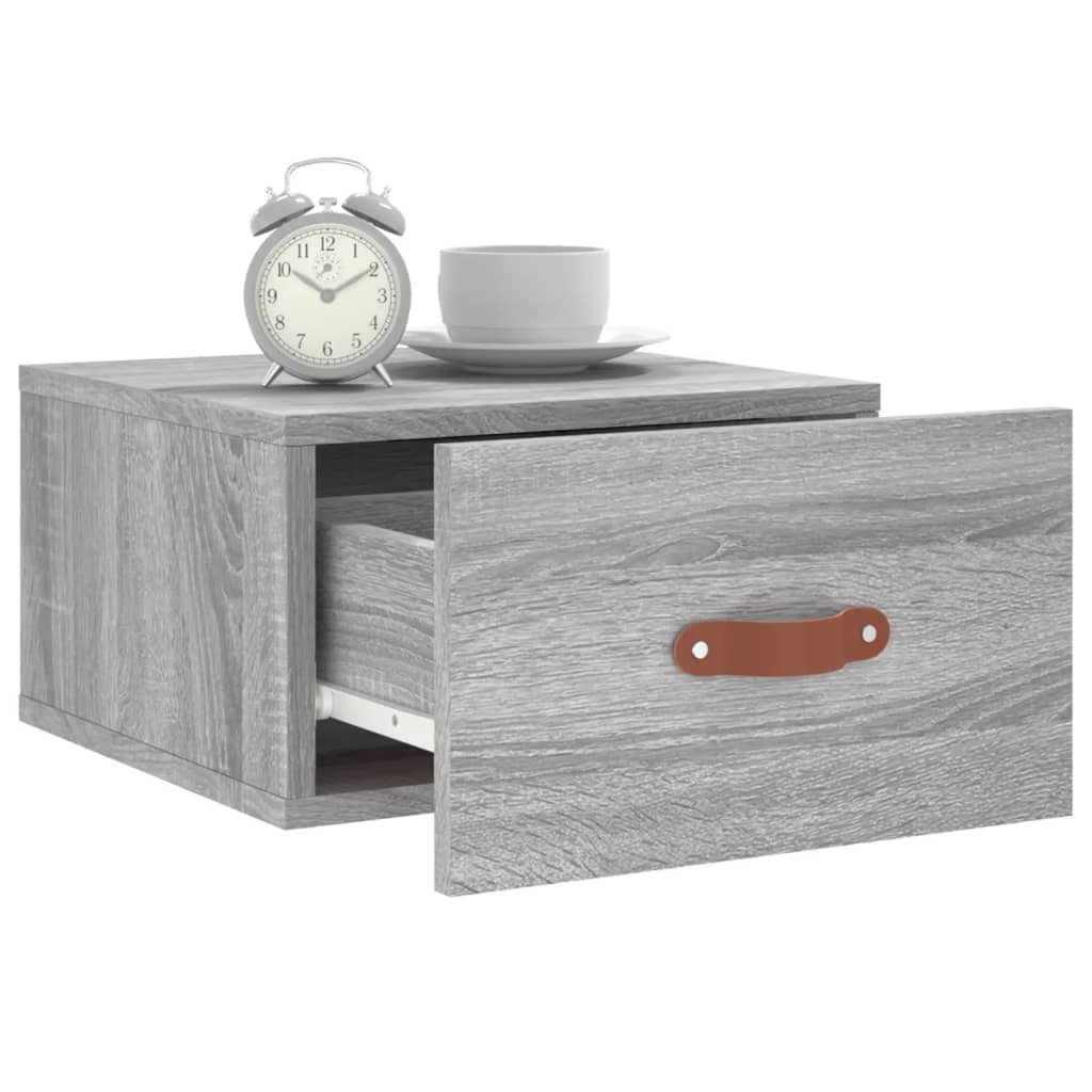 Mesa de cabeceira montagem na parede cinzento sonoma 35x35x20cm