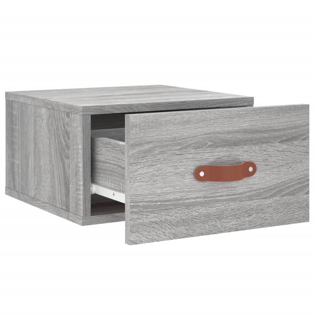 Mesa de cabeceira montagem na parede cinzento sonoma 35x35x20cm