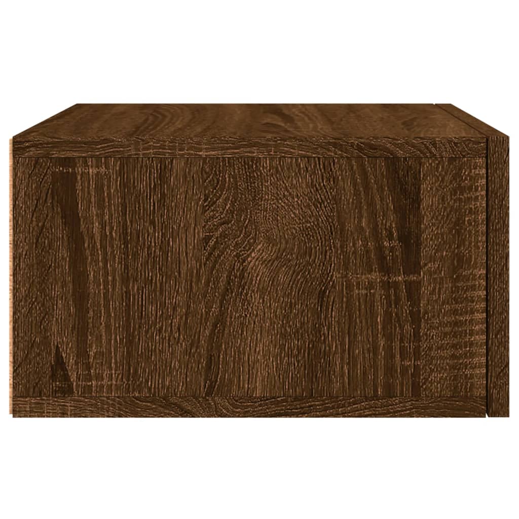 Mesa de cabeceira de parede 35x35x20 cm cor carvalho castanho