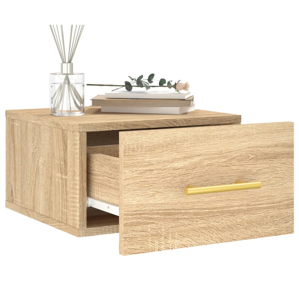 Mesa de cabeceira montagem na parede 35x35x20 cm cor sonoma