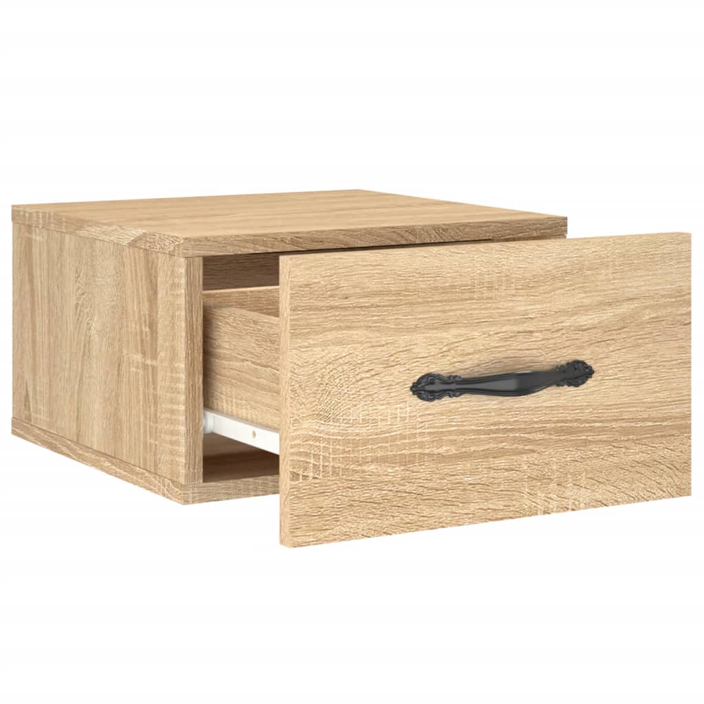 Mesa de cabeceira montagem na parede 35x35x20 cm cor sonoma