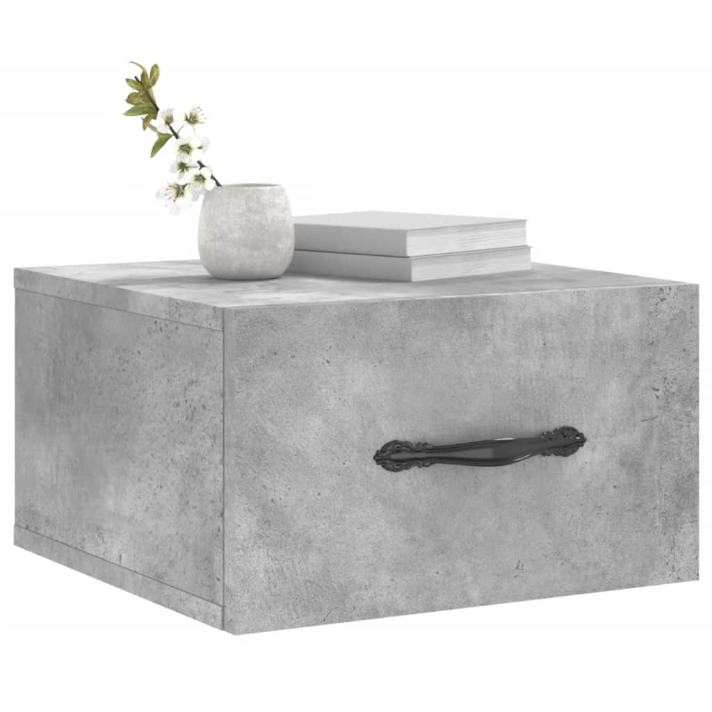 Mesa cabeceira montagem na parede 35x35x20 cm cinzento cimento