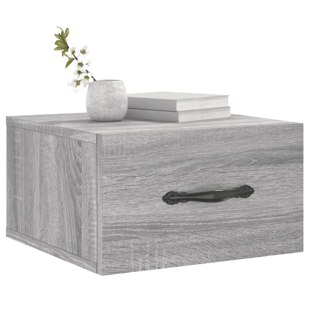 Mesa de cabeceira montagem na parede cinzento sonoma 35x35x20cm