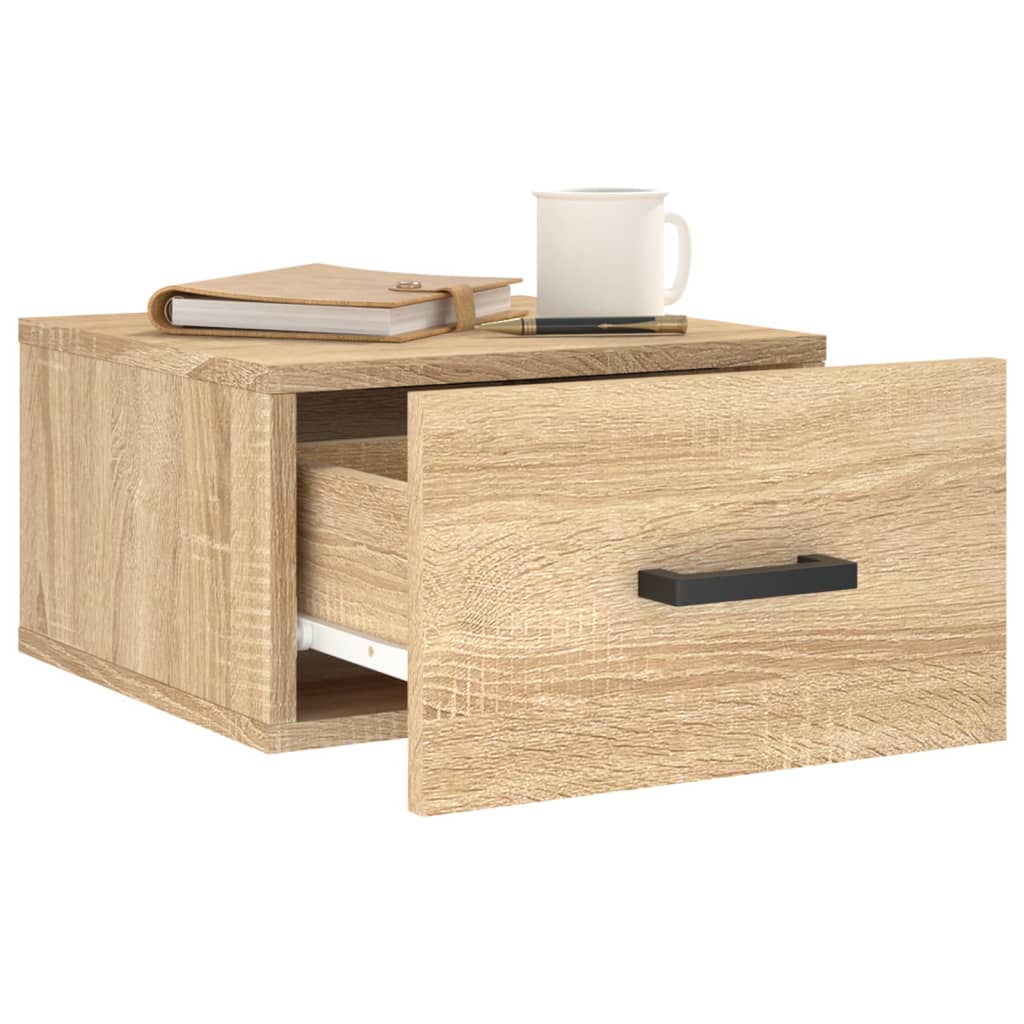 Mesa de cabeceira montagem na parede 35x35x20 cm cor sonoma